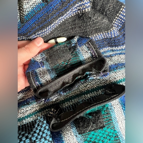 Baja Blue & Green Striped Drawstring Backpack - Picture 5 of 6